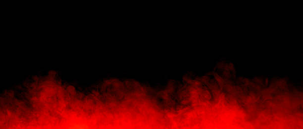 istock Red smoke effect. Realistic smoke with different colors on black background. Color explosion. Design template. Pastel ink smoke. Bright and intense abstract background. Fog or smoke. 2253459790