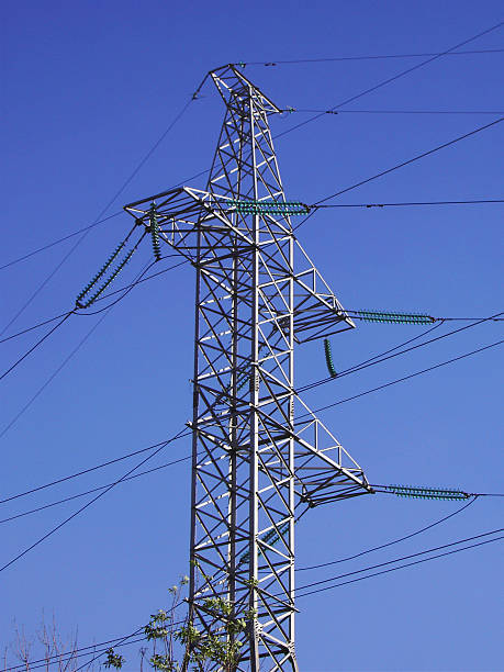 transmission equipment on blue sky