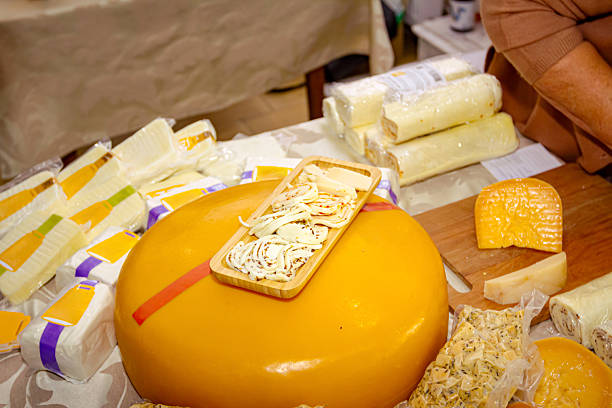 cheese display for sale in eminonu .