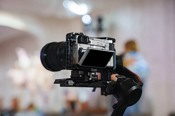 istock Camera set up on a stabilizer for filming in a studio 2253463469