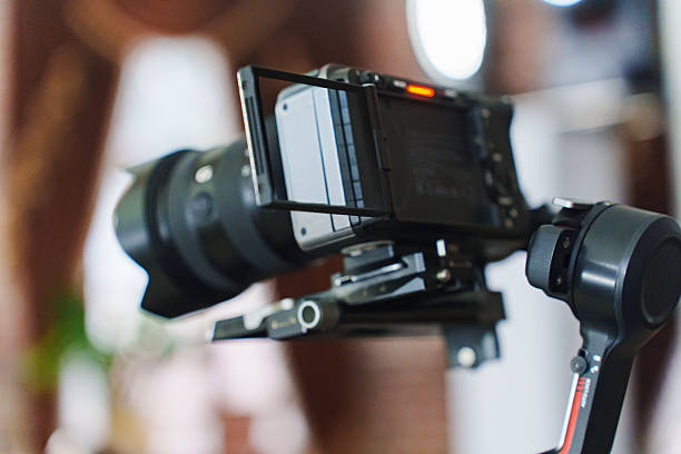 istock Camera setup for video recording in a bright indoor space 2253466542