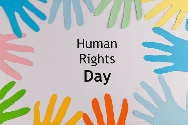 istock Abstract pattern of colorful paper hands on white background for Human Rights Day representing a diverse and inclusive global society. 2253471921