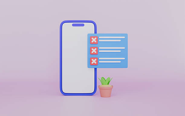istock Phone with List app and plant icon 3d illustration 2253477049