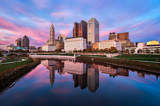 istock Columbus, Ohio, USA skyline on the river at dusk. 2253479904