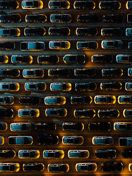 istock Aerial View of Cars Undergoing Various Technical Tests at Night 2253490711