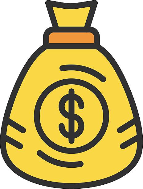 Money Bag Outline Filled Style Icon