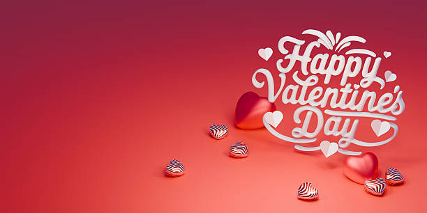 istock Happy Valentine's Day Banner Greeting Card Heart Candy Shape. 3d render. 2253497992