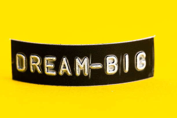 Closeup shot label with word dream big on it