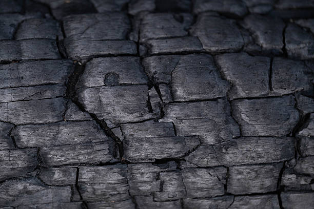 istock Closeup of burnt charcoal texture. Abstract background for design. 2253499973