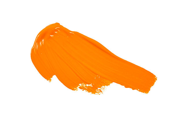 istock orange paint brush stroke isolated on white 2253501190