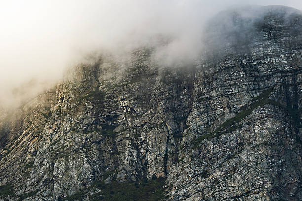 A mystical landscape, a cloud covered the rock.