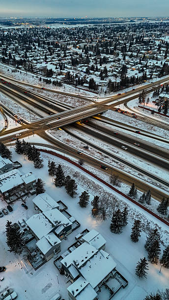 istock Highway Interchange in Snowy Edmonton 2253502690