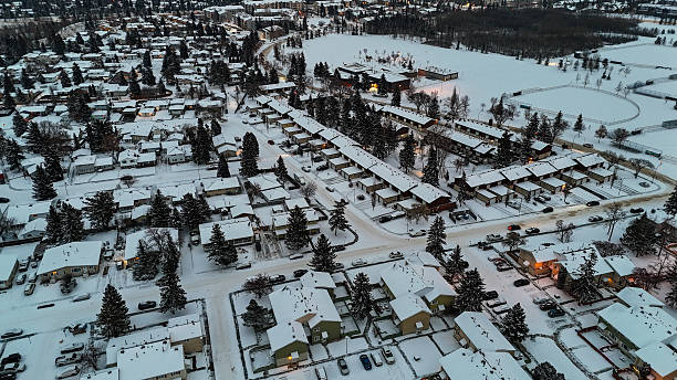 istock Snow-Covered Houses from Above 2253502700
