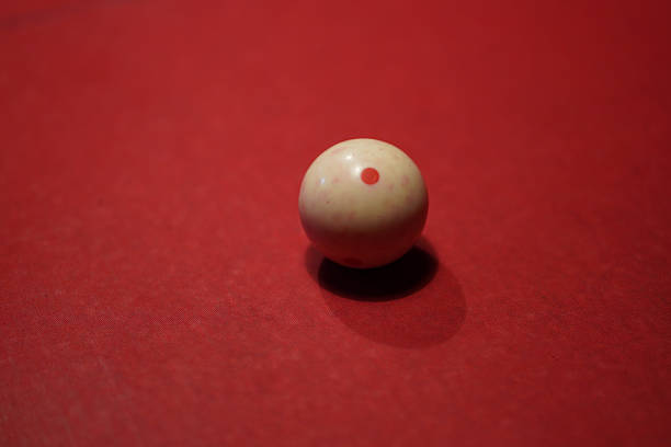 American pool balls on a pool table