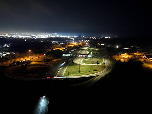 istock Aerial hyperlapse of a night city highway 2253505938