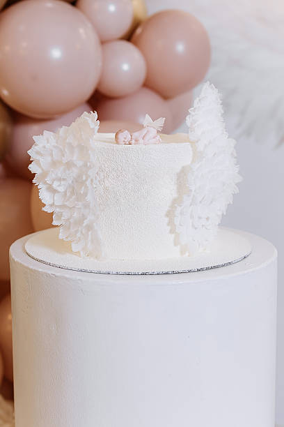 istock An Elegant White Cake adorned with beautiful Decorative Flowers and a smooth Buttercream Finish, perfect for any special occasion or celebration that calls for a delicious confectionery treat 2253514052
