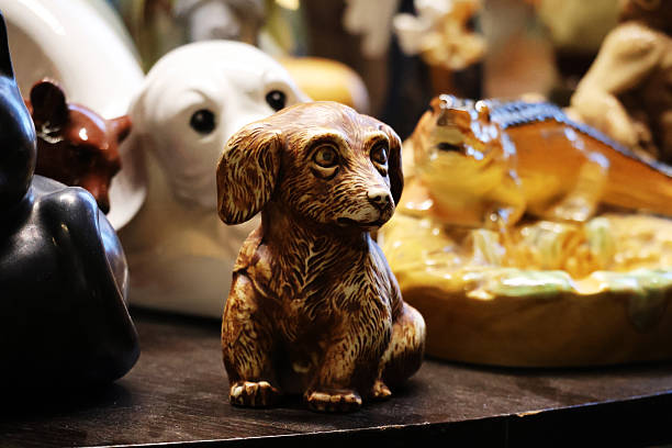 A bronze dog figurine