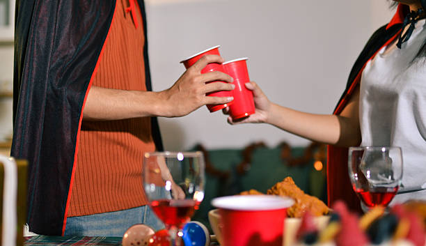 People having fun at Halloween party
