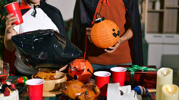People having fun at Halloween party