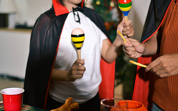 People having fun at Halloween party