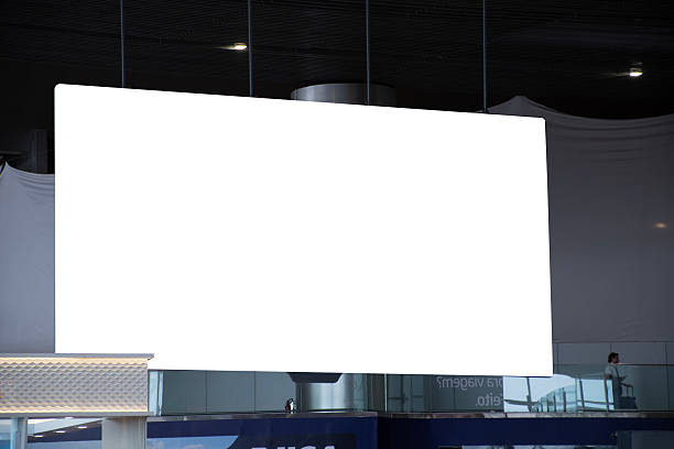 istock LED billboard mockup suspended top digital electronic backlight in airport 2253528540