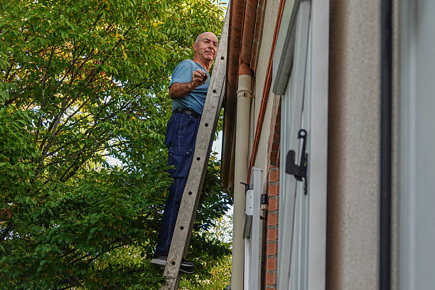 istock A person stands on a ladder for clean roof 2253532390