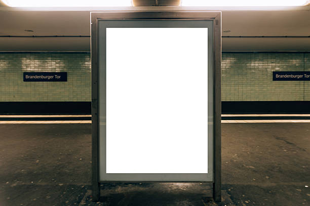 istock Empty advertising lightbox at Brandenburger Tor underground station platform in Berlin 2253539689