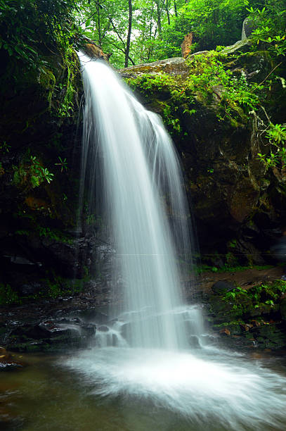 istock Waterfall in the woodlands with lush foliage 2253544989