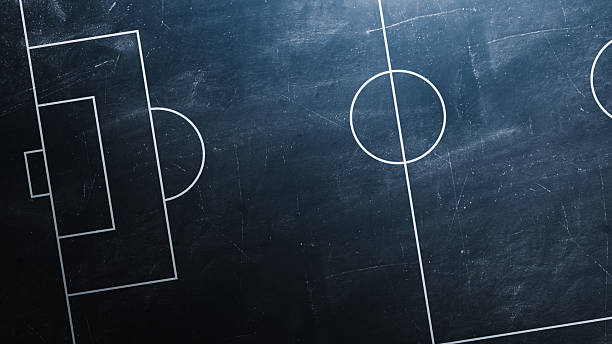 istock Empty Soccer Field Tactics Board Chalkboard Background Copy space. 3d rendering 2253545225