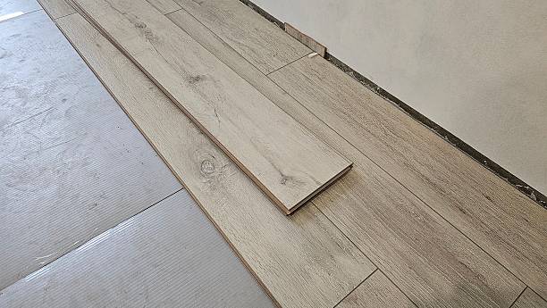 istock Wooden flooring renovation process showing planks laid on surface 2253558223