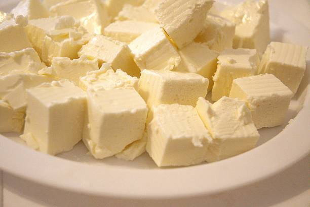 istock Cubed Feta Cheese on Plate Close-Up 2253559116