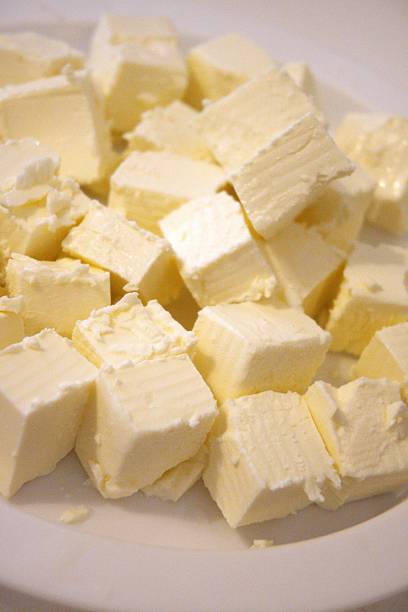 istock Cubed Feta Cheese on Plate Close-Up 2253559129