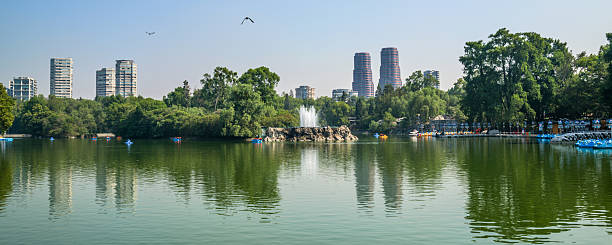 istock View to the lake and skyscrapers in Chapultepec park 2253559309