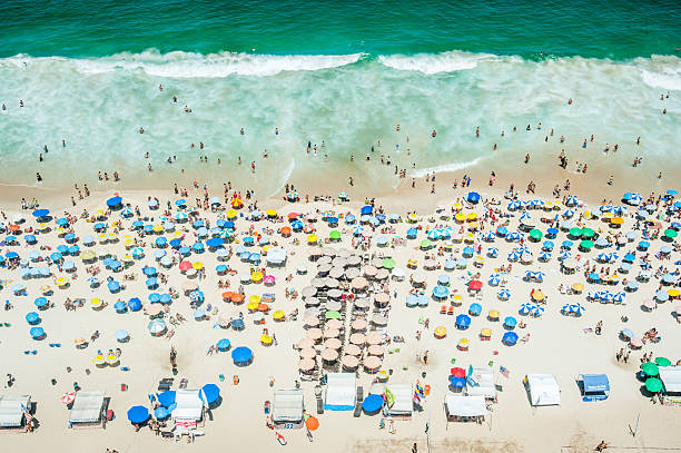 Ipanema Beach on the Sunny Summer Day.