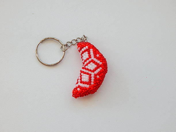 istock Colorful bead key chain on a white background 2253565037