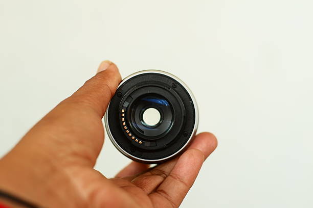 istock Close-Up of Hand Holding Camera Lens Mount 2253569140