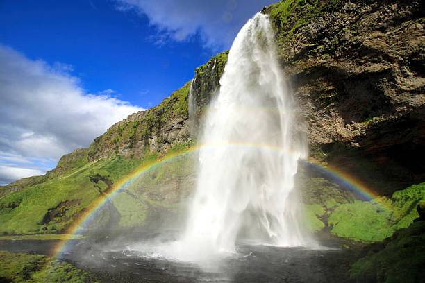 Seljalandfoss waterfall in summer time, Iceland
