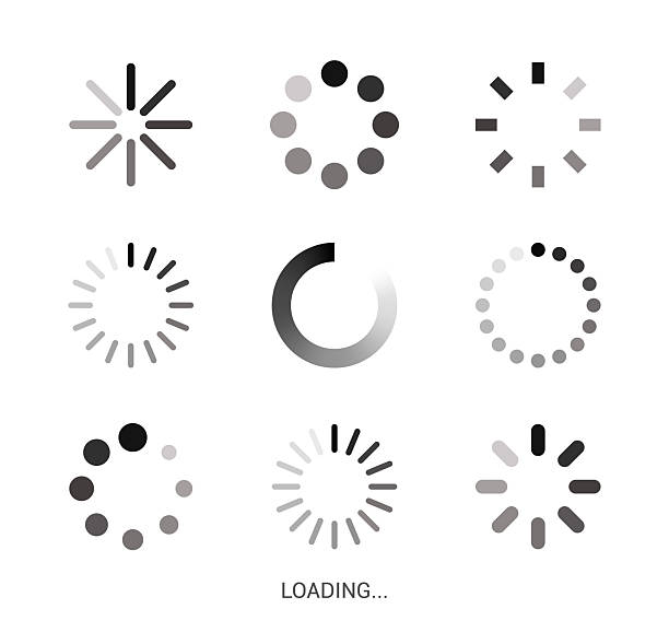stockillustraties, clipart, cartoons en iconen met download sign set. load icons set. load system. data load. loading bar. - downloaden