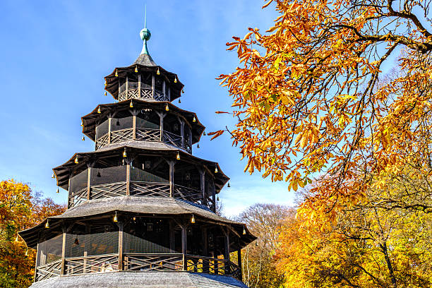 famous chinese belltower in munich - bavaria