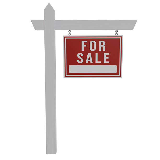 Costway 6ft UPVC White Real Estate Sign Post With Steel Stake - For Sale Yard Sign