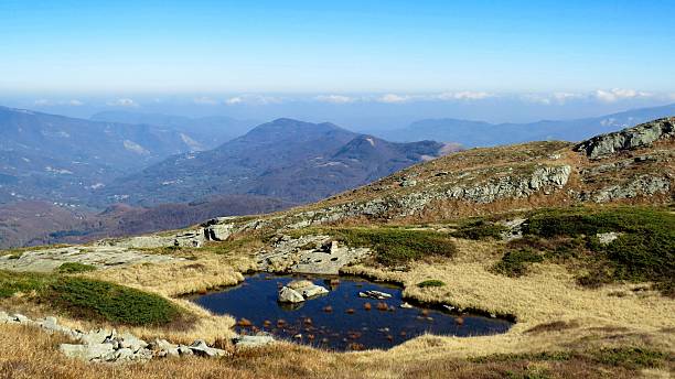 High altitude mountain pond on the Sillara ridge, Italy.