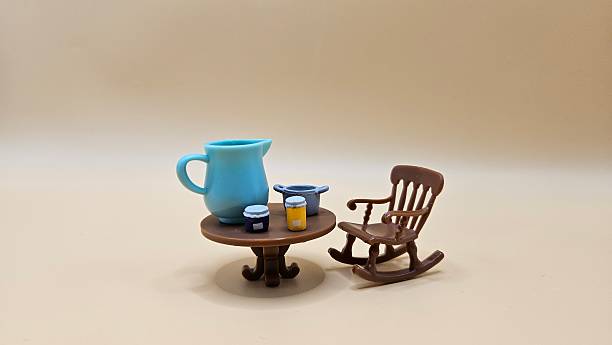 doll house interior - chairs, armchair and rocking-chair isolated on white background