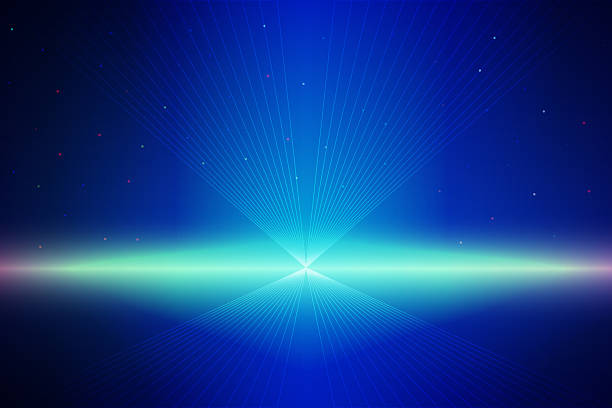 istock Retro cyberpunk style 80s game scene pixel art 8-bit sci-fi background. glowing neon grid and stars from vintage arcade computer games. 2253588564