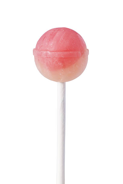 istock Pink and orange lollipop isolated on white background 2253589709