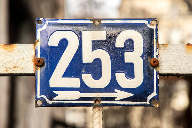istock Vintage Enamel House Number 253 2253595495