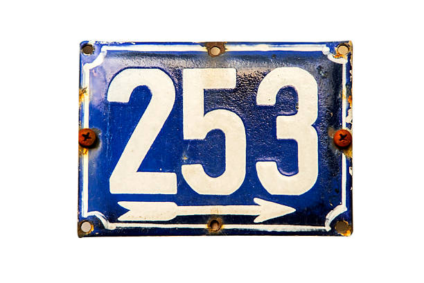 istock Vintage Enamel House Number 253 Isolated 2253595617