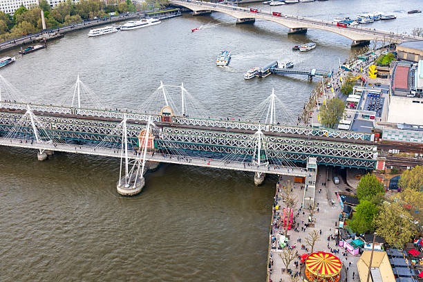 Golden Jubilee bridge, River Thames, London, UK