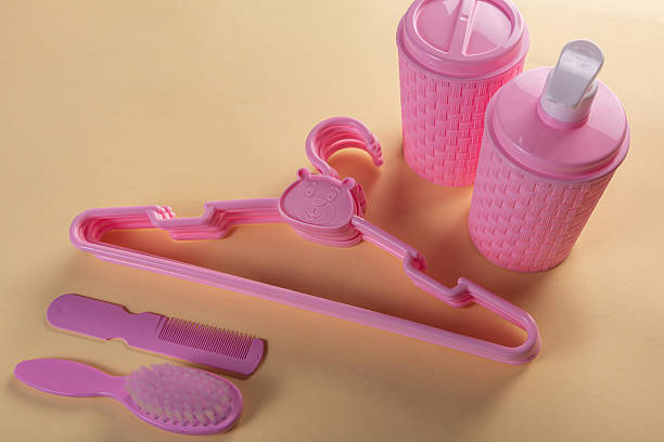 istock Pink plastic baby girl essentials collection 2253599258