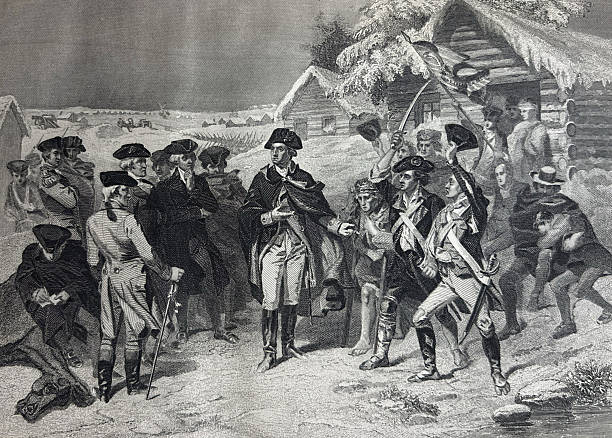 Antique illustration pre 1900 - Washington and the Committee of Congress at Valleyforge