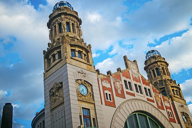 istock Main railway station building in Prague with clock. 2253602955